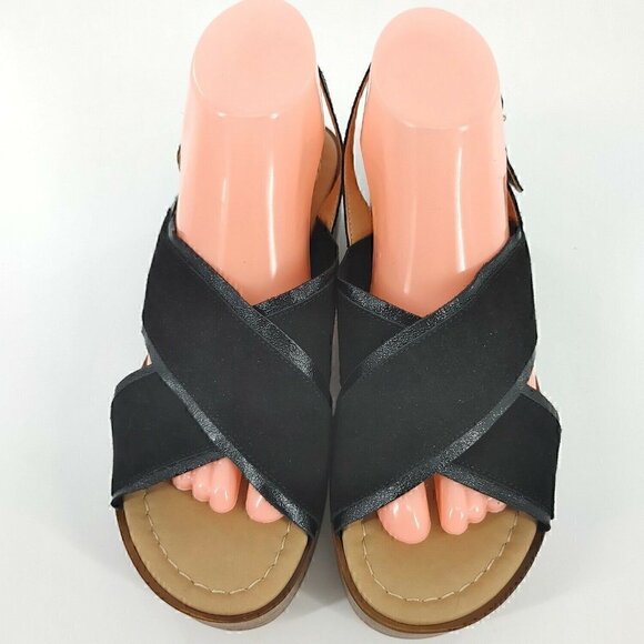 SOPHIA MILANO Black Suede Platform Sandals - Picture 2 of 9